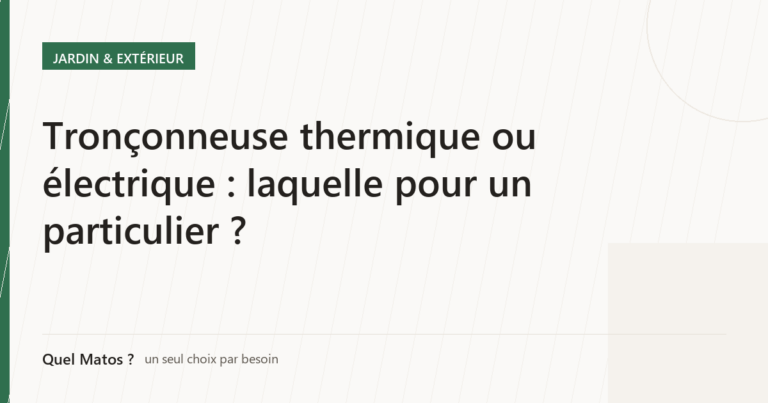 Tronçonneuse thermique ou électrique : laquelle pour un particulier ?